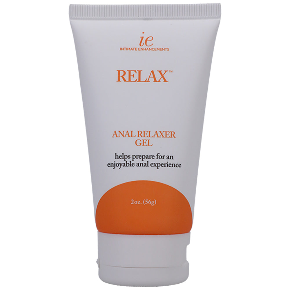 Relax Anal Relaxer Water Based Lubricant 2 Oz Bulk tube featuring a smooth formula for comfortable anal play.