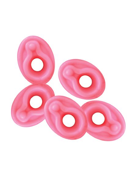 Clit Lickers Vagina Shaped Gummies in playful pink shapes ready for a fun adult gathering.
