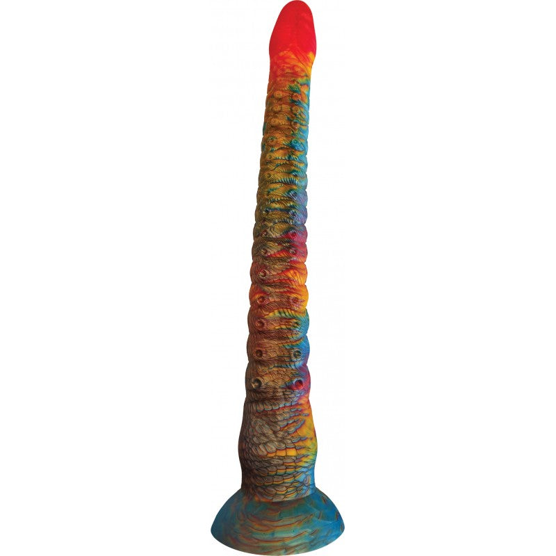 Stardust Kinky Kraken 17 Inch Silicone Tentacle Dildo featuring a cosmic design and vibrant colors for an adventurous experience.
