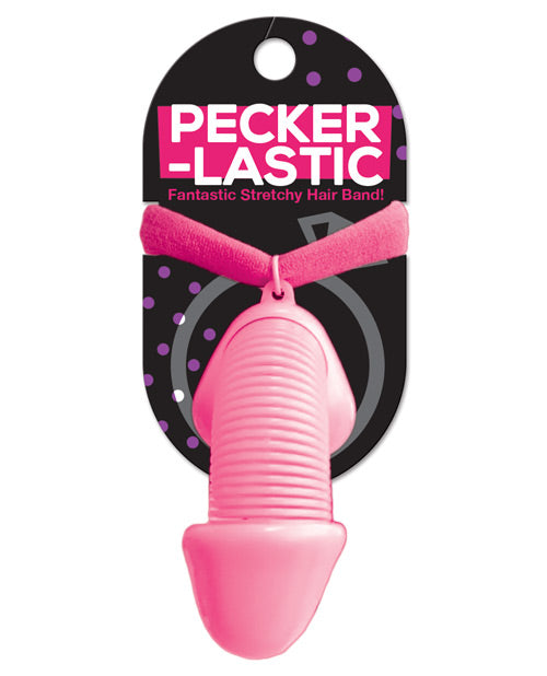 Hott Products Pecker Lastick Hair Tie Pink, a cheeky stretchy hair band for fun bachelorette parties and girls' nights.