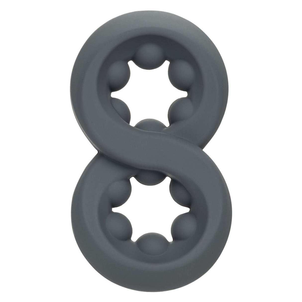Alpha Liquid Silicone Beaded Crazy 8 Ring Grey in a sleek grey design for enhanced pleasure and performance.