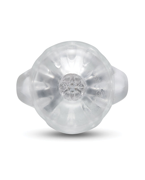 He-Vibe Vibrating Suck Master Male Masturbator top view showcasing its unique design and texture.