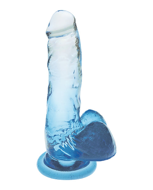 Shades 7 Inch Jelly Gradient Dong Blue showcasing a vibrant aqua to clear ice color-fade design with lifelike details.