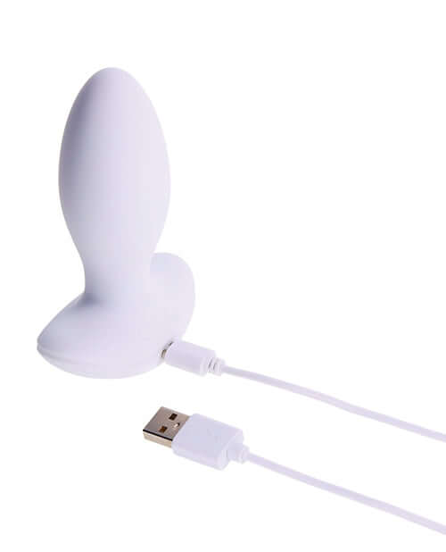 Illumination THE Plug Vibrator White with USB charging cable for customizable sensory experiences.