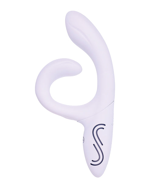 Illumination THE Rabbit Vibrator White showing its elegant design and dual stimulation features.