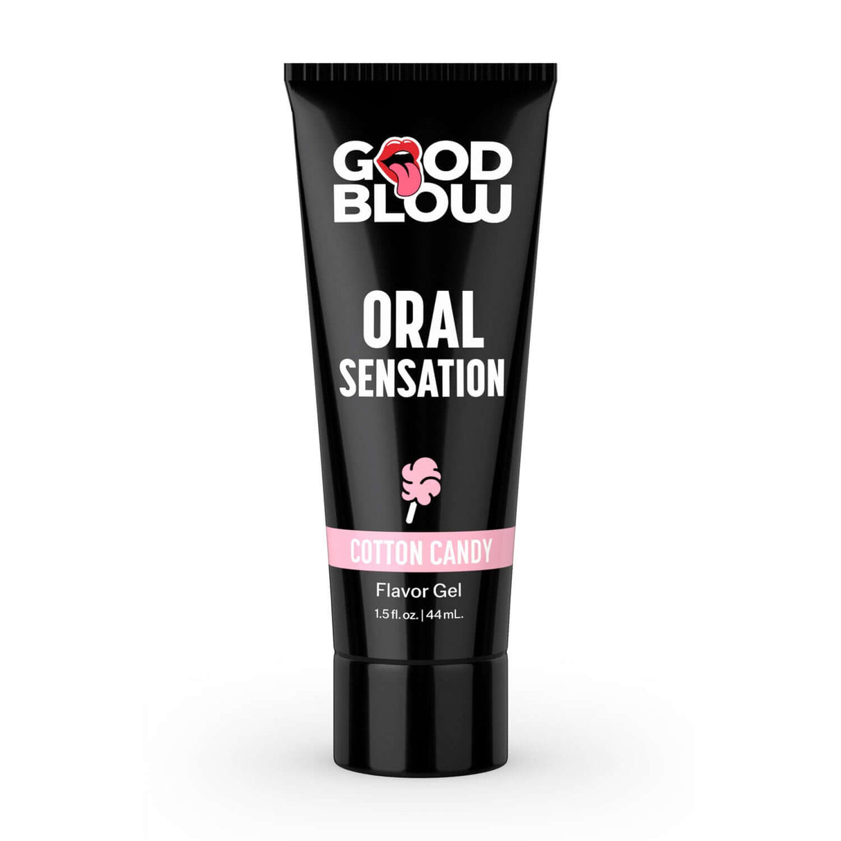 Good Blow Oral Sensation Gel Cotton Candy 1.5 Oz tube for enhanced intimacy with sweet flavor and warming effect.