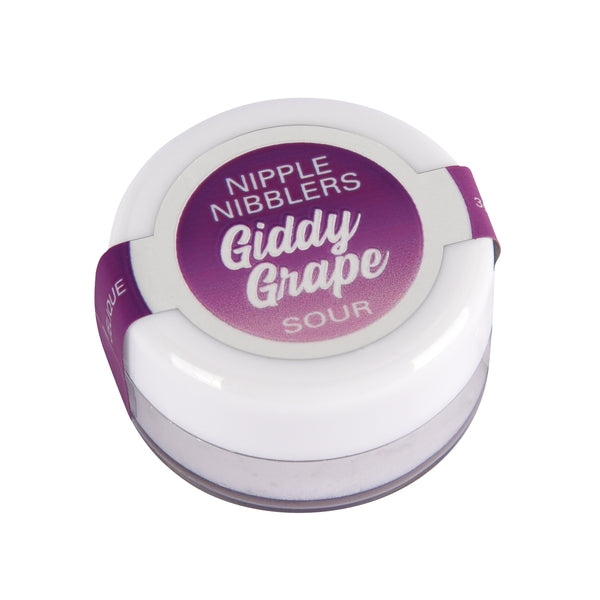 Nipple Nibblers Sour Pleasure Balm Assorted 36 Pc Fishbowl Giddy Grape sour flavor pot for playful foreplay