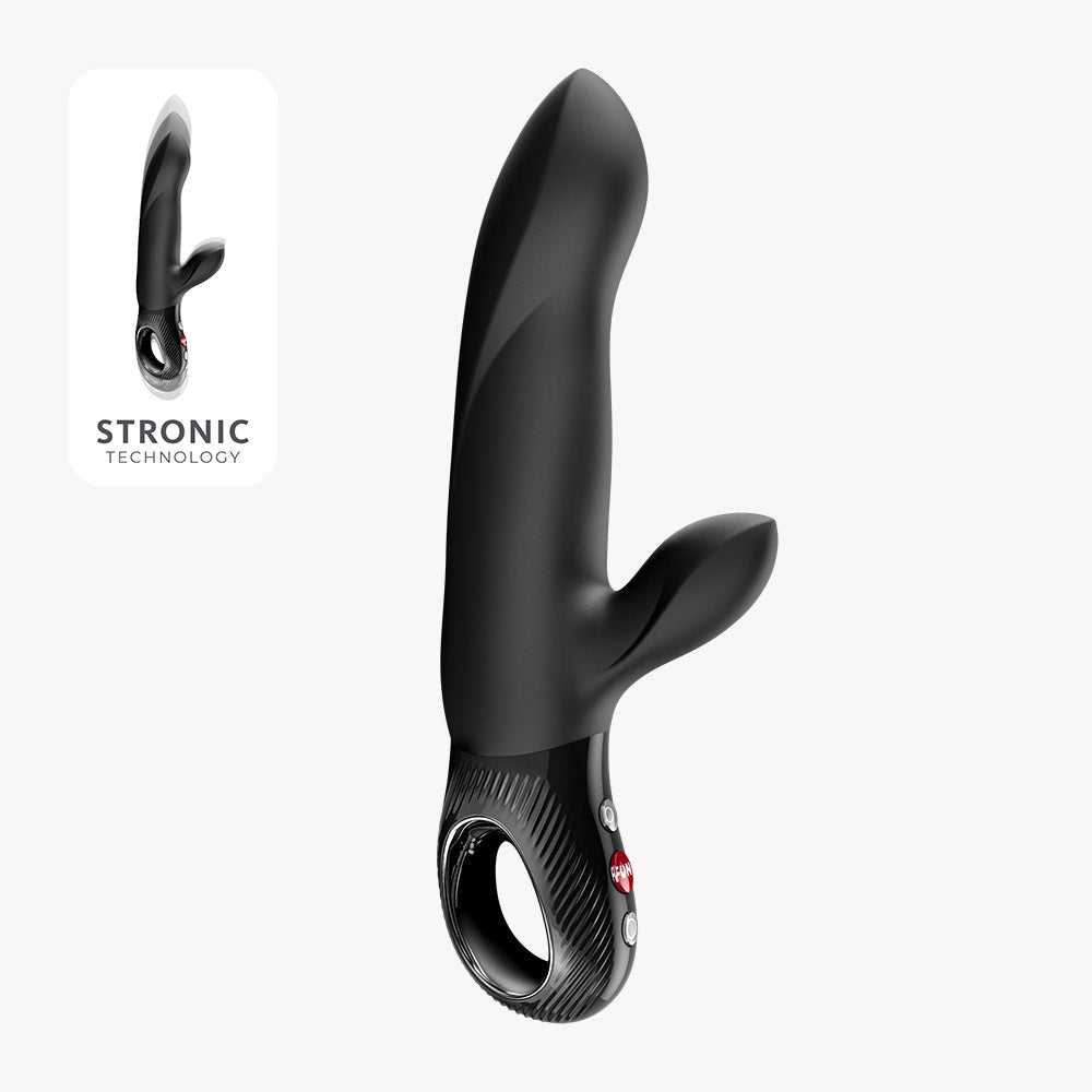Fun Factory Bi Stronic Arc Vibrator Black showcasing its sleek design and innovative features for dual stimulation.