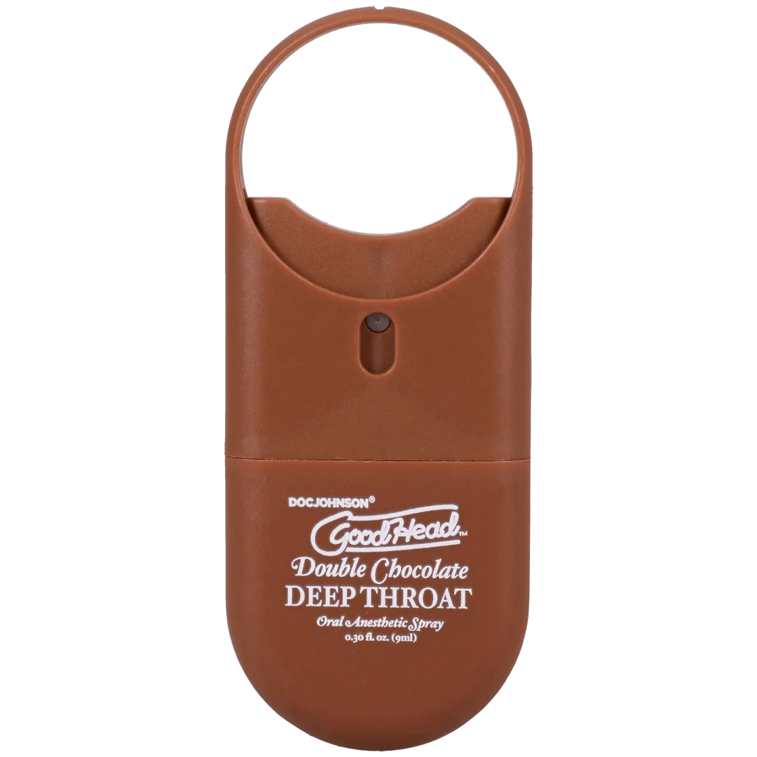 Goodhead Deep Throat Spray to-Go Double Chocolate 0.3 Oz oral anesthetic spray bottle