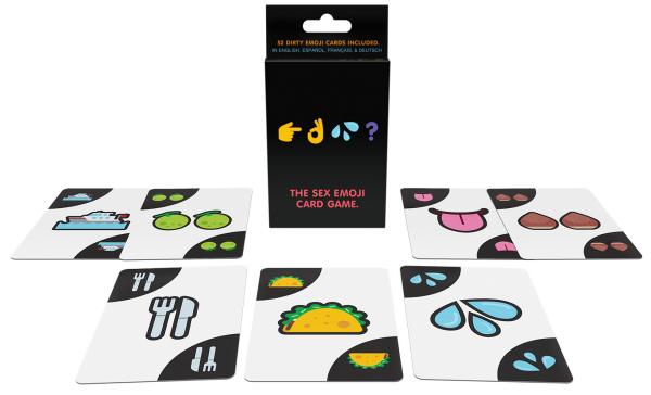 Kheper Games DTF Cards Sex Emoji Card Game box and cards featuring playful emoji designs for couples.