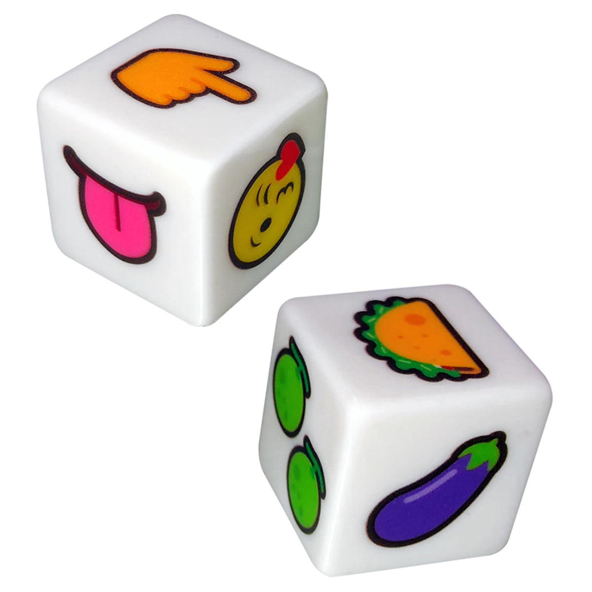 Kheper Games DTF Dice Adult Party Game featuring playful dice with quirky illustrations for flirty gameplay.