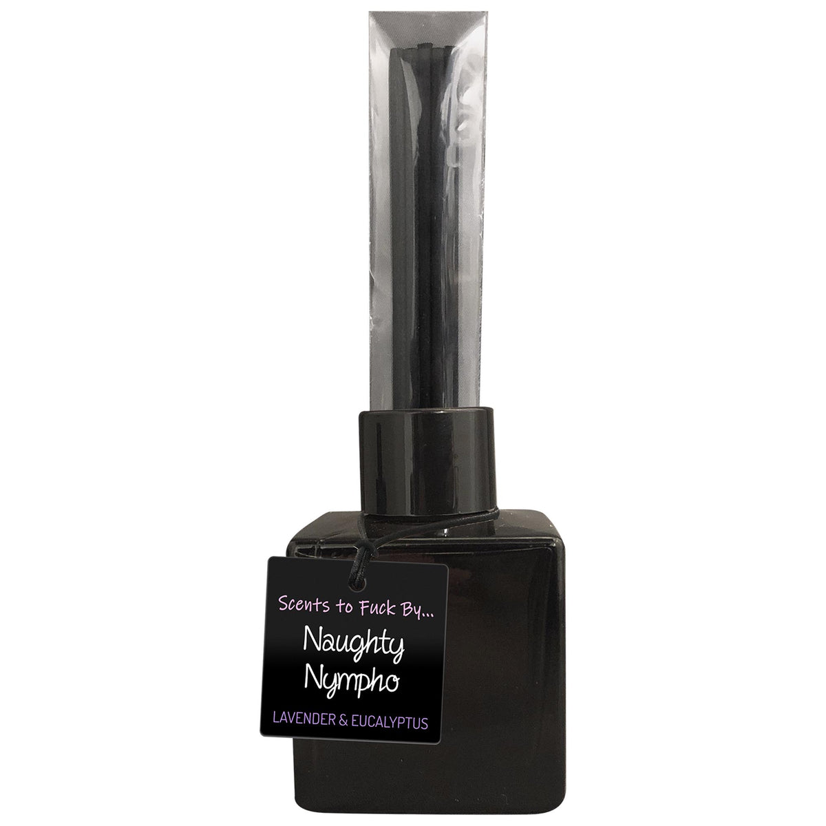 Kheper Games Aphrodisiac Reed Diffuser Lavender Eucalyptus in a stylish black bottle.