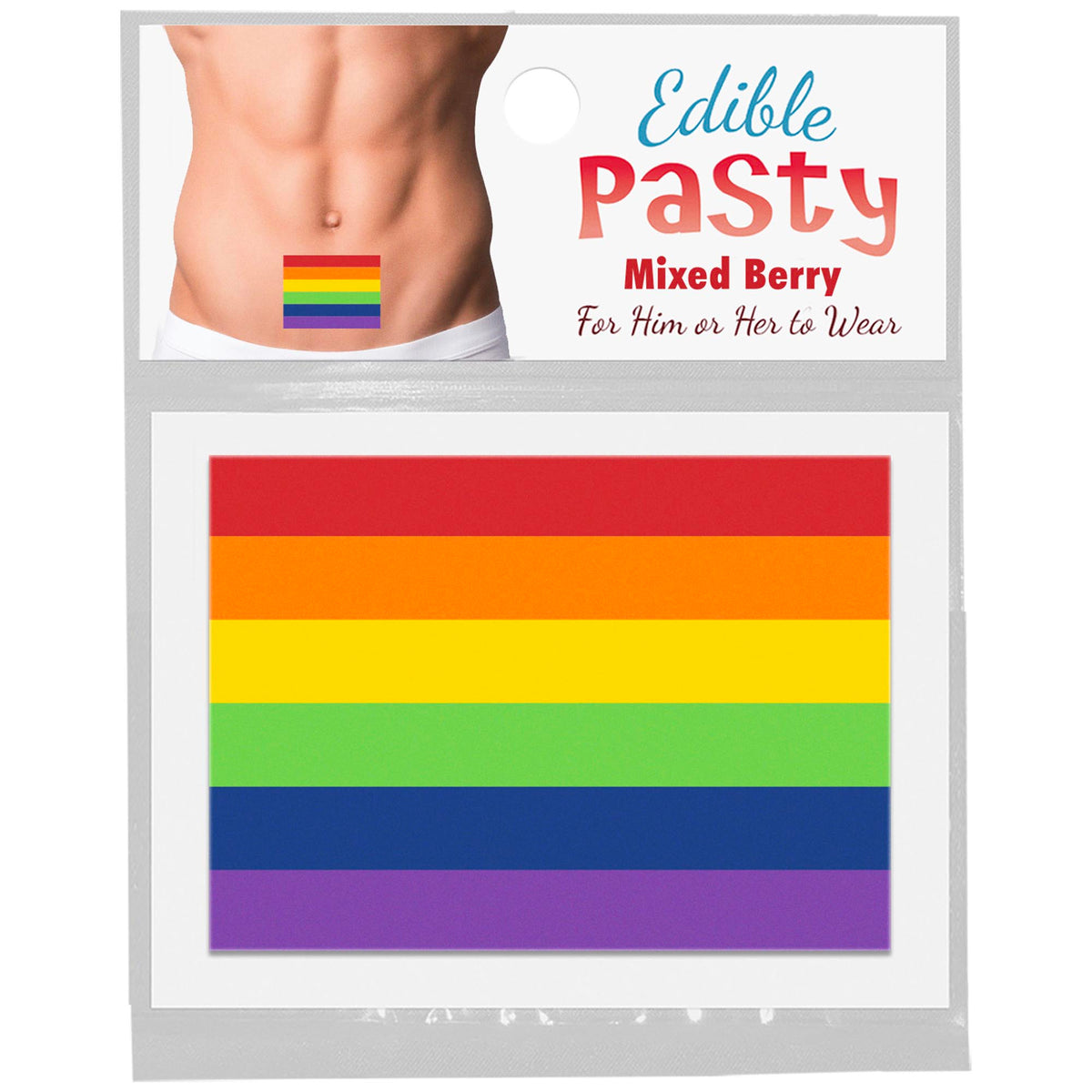 Kheper Games Rainbow Pride Edible Body Pasty packaging with rainbow design for playful celebrations.