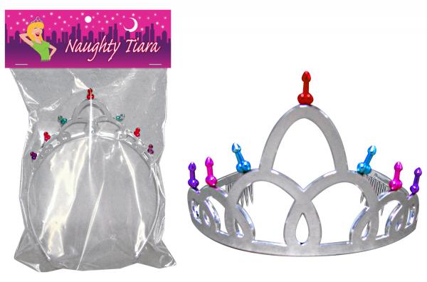 Kheper Games Naughty Tiara Bride To Be Costume Accessory with colorful design, perfect for bachelorette celebrations.