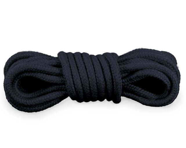 Kink Curious Bondage Rope Black, soft yet strong bondage rope for restraint play.