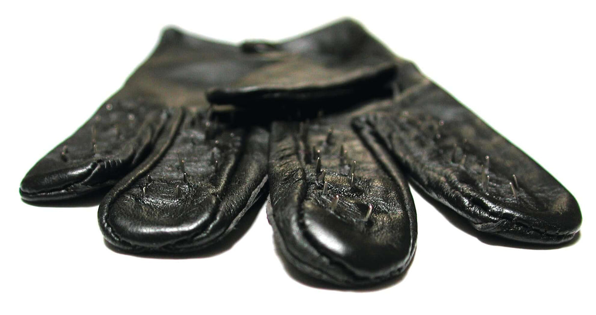 Vampire Gloves Leather Small made of premium leather with tactile stimulation features for sensory play.