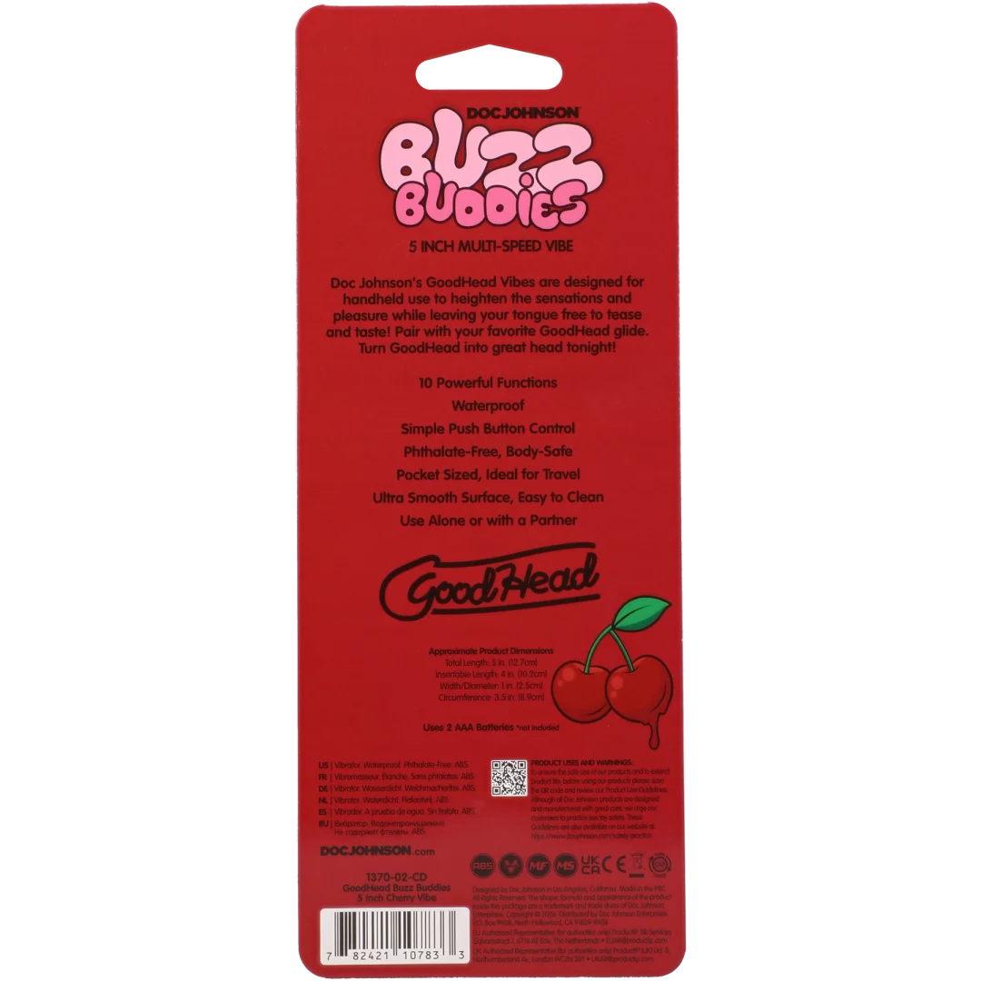 Goodhead Buzz Buddies 5 Inch Multi-Speed Vibe Cherries