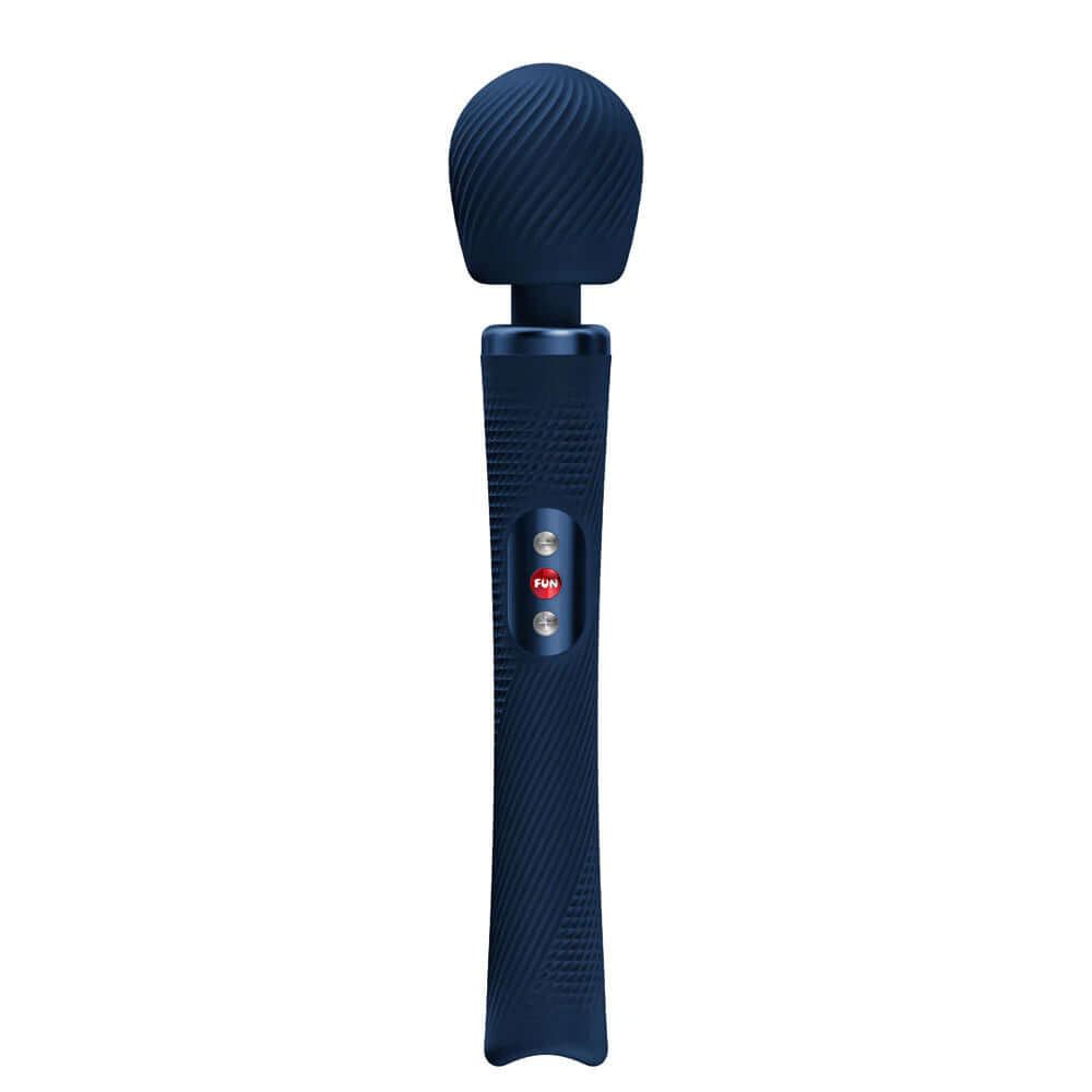 Fun Factory Vim Wand Massager Night Blue with textured grip and sleek design for intense pleasure and relaxation.