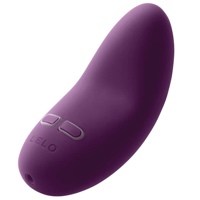 Lelo Lily 2 Personal Massager Plum in a sleek purple design with control buttons for pleasure.