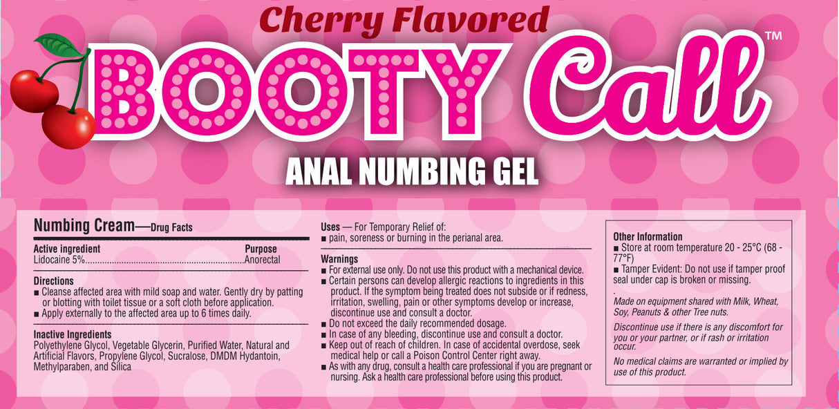 Cherry flavored Booty Call Sex Pack Anal Numbing Gel Lube Kit for comfortable anal play and lasting relief.