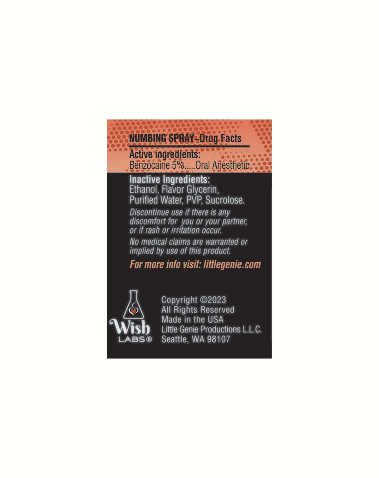 Cheef Relief Cinnamon Sore Throat Spray 1 Oz product label with ingredients and usage instructions