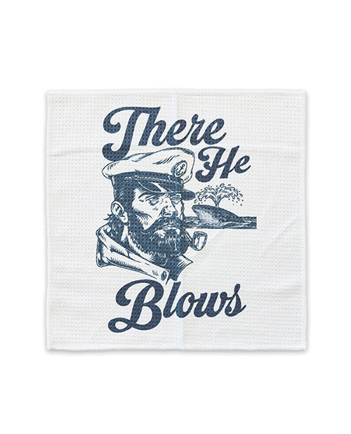 Cleanie Genie Seamen Rags Novelty Clean-Up Set featuring humorous sailor graphic with text 'There He Blows'