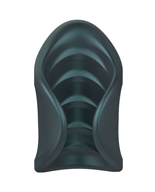Manwan Starter Travel Vibrating Masturbator Pine Grey soft silicone interior design for male stimulation.