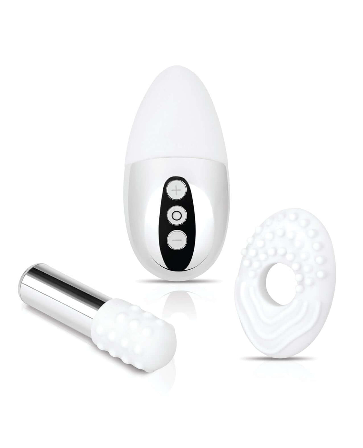 Le Wand Little Pleasures 6 Piece Kit Chrome featuring mini-vibes in sleek design and special edition chrome finish.