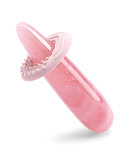 Le Wand Crystal Wand Rose Quartz Dildo designed for mindful self-care and sensual pleasure.