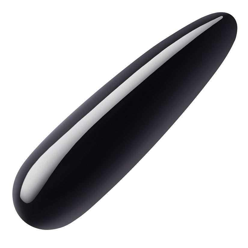 Le Wand Crystal Slim Wand Black Obsidian, a sleek black obsidian massage wand designed for self-love.