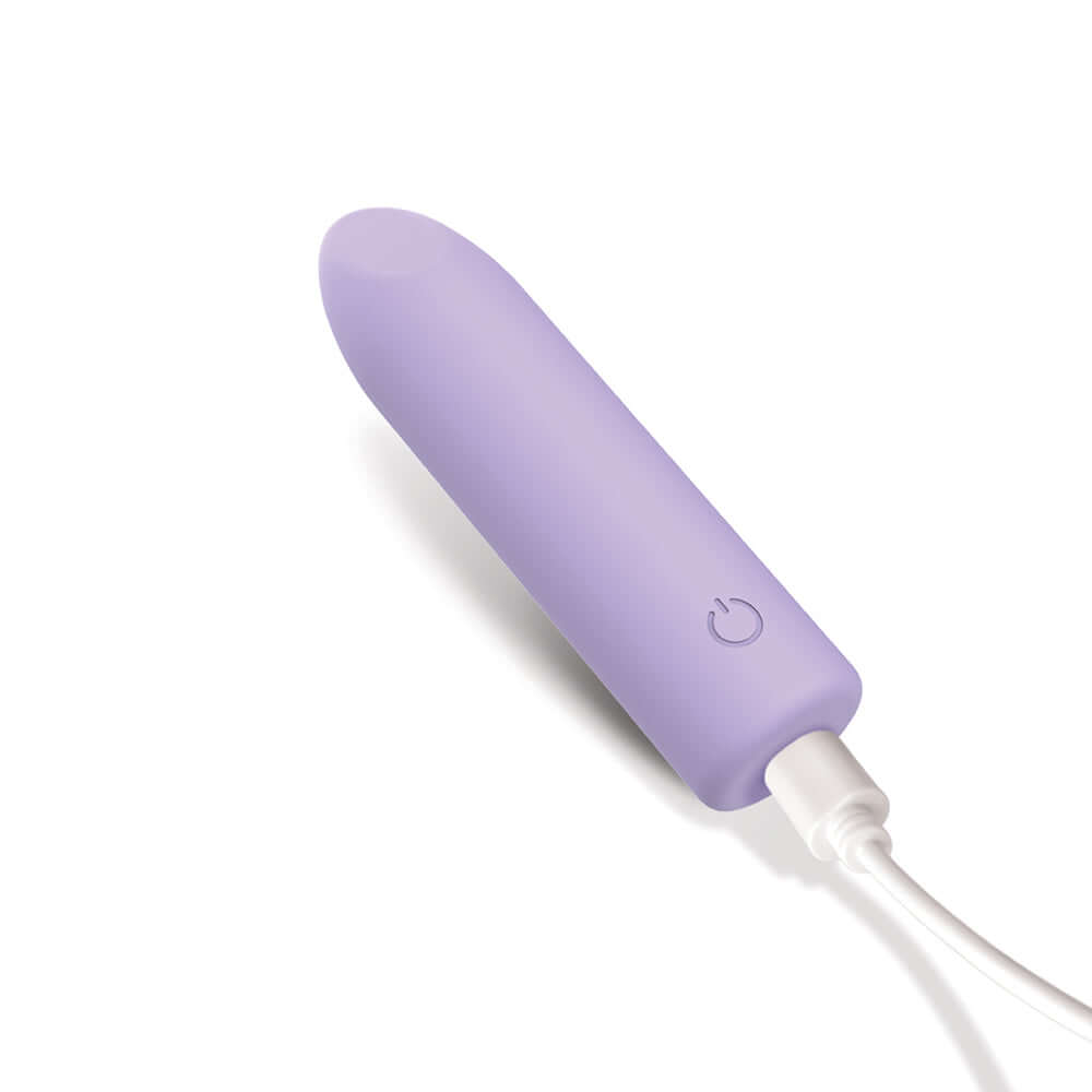 Adam & Eve Lilac Point Bullet Vibe: sleek, compact rechargeable vibrator in soft lilac color.