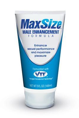 Max Size Cream 5 Oz Male Enhancement Topical in a tube designed for enhancing sexual performance.
