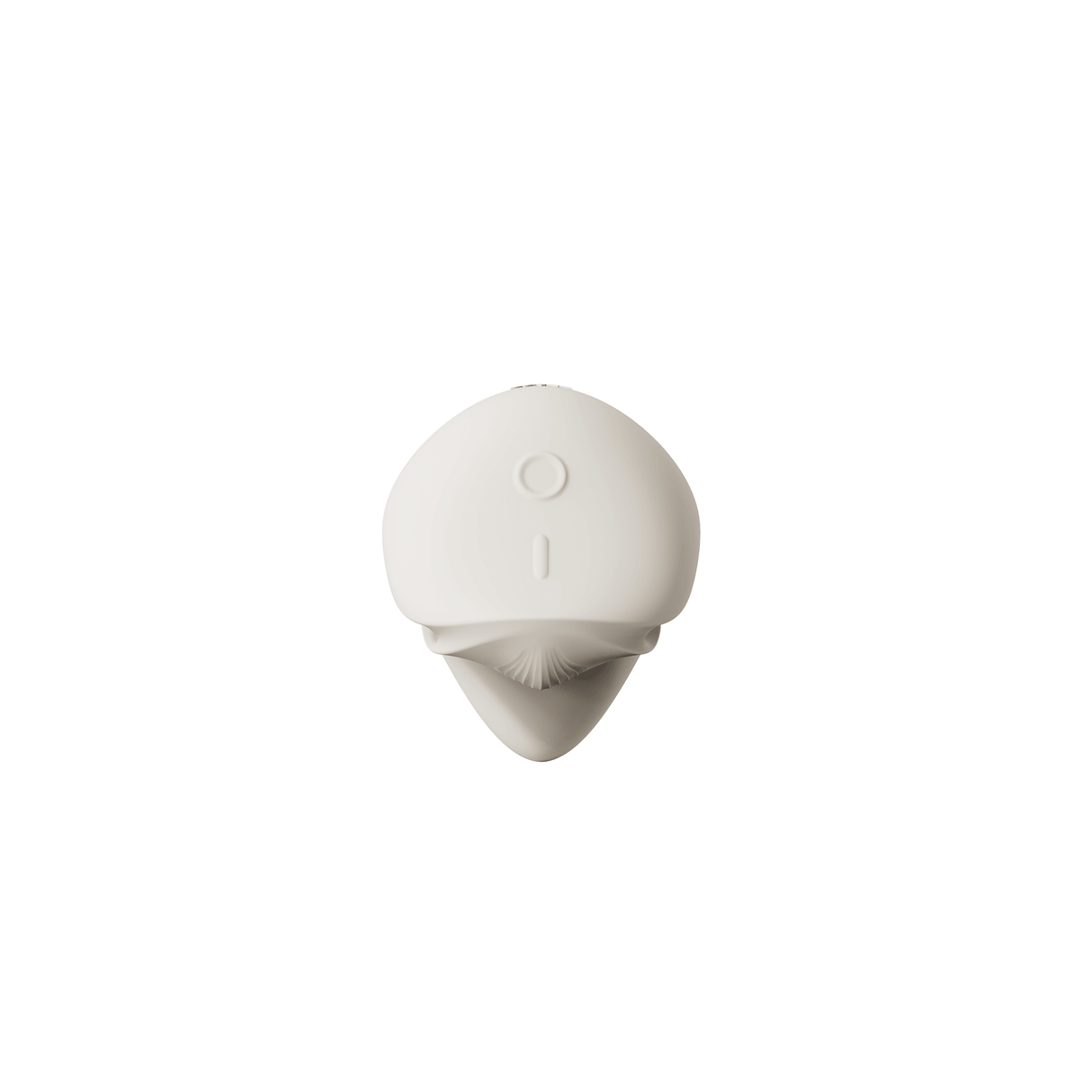 Zalo Mochi Massager Ivory White top view, showcasing its sleek design and dual-head stimulation features.