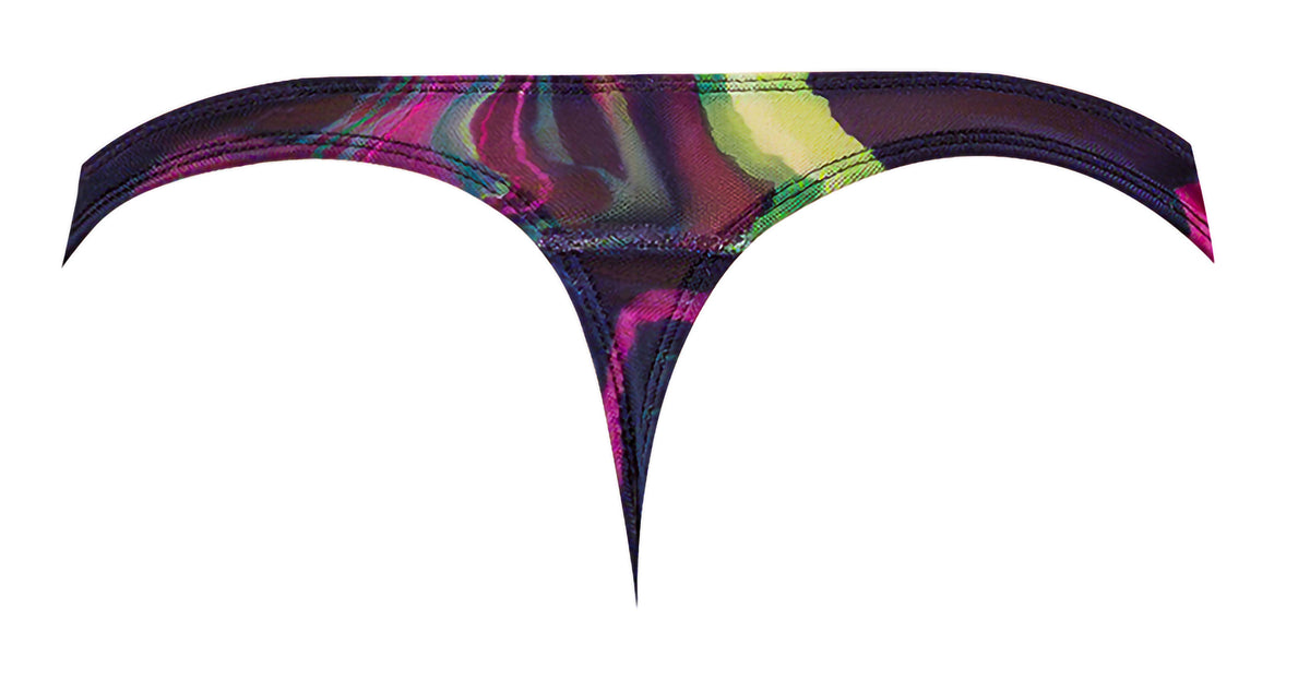 Male Power Galactic Print Bong Thong L/XL showcasing a bold multi-color print and slim fit design.