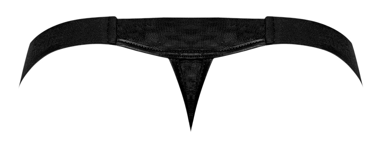 Heart Breaker Micro V Thong Black L XL showing a low-rise design and supportive front pouch.