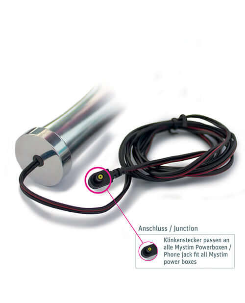 Mystim Oh thello e-Stim Oval Aluminum Dildo with connection cable for electrostimulation accessories