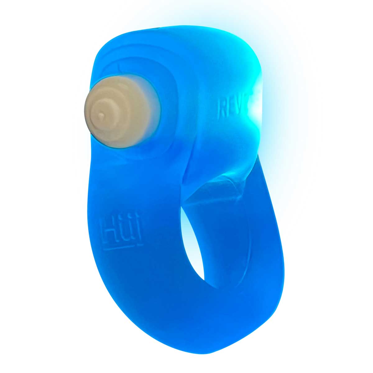 Oxballs Glowdick LED Cockring Blue Ice with vibrant LED light and ergonomic design for a snug fit.
