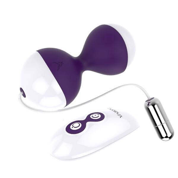 Nalone Miu Miu Purple Remote Control Vibrating Kegel Balls with remote for pelvic toning and stimulation.