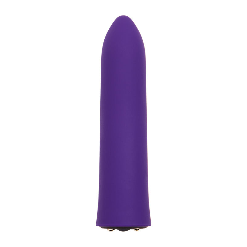 Nu Sensuelle Point 20 Function Silicone Bullet Purple, compact and sleek, designed for powerful stimulation.