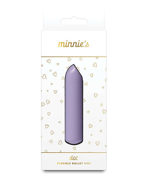 Minnies Dot Flexible Bullet Vibe Lilac in packaging with delicate heart design.