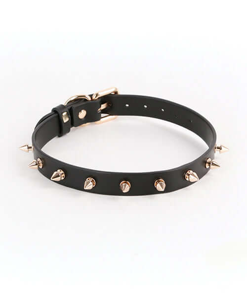 Fetish & Fashion Medusa Studded Collar Black with metal spikes for bold intimate play.