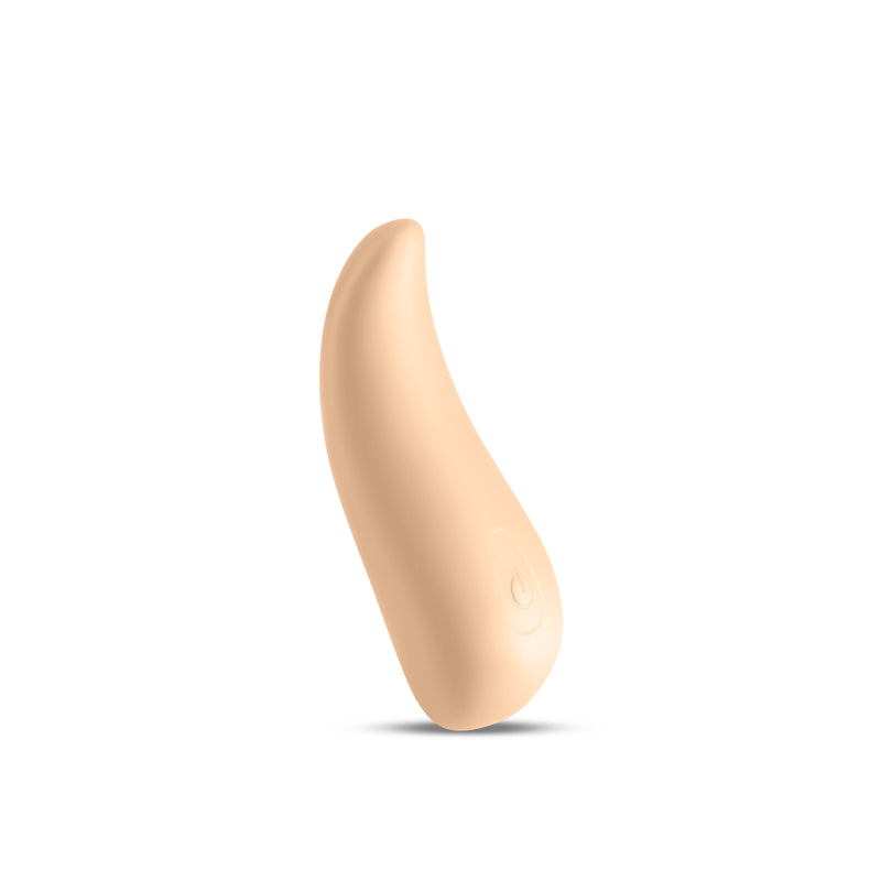 Desire Kama Vanilla Rechargeable Tongue Vibrator showcasing a tapered design for clitoral stimulation.
