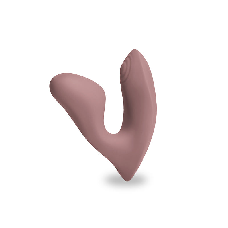 Desire Demure Autumn Wearable Dual Motor Vibrator, a discreet vibrator for hands-free stimulation.