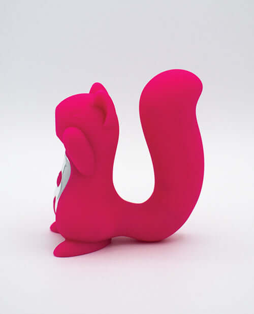 Natalie's Toy Box Screaming Squirrel Vibrator Hot Pink side view showcasing its cute design and playful color.