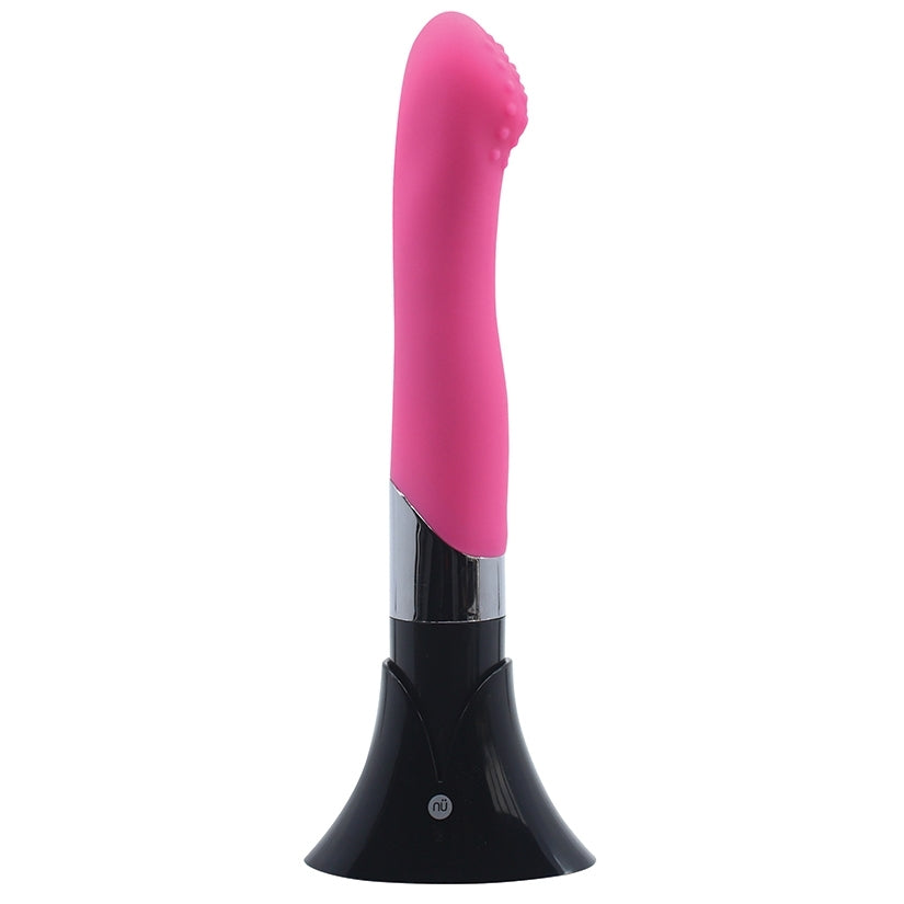 Nu Sensuelle Pearl Rechargeable Vibrator Pink showcasing its unique design and vibrant color for optimal pleasure.