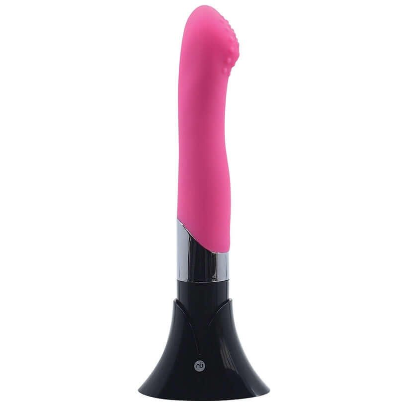 Nu Sensuelle Pearl Rechargeable Vibrator Pink showcasing its unique design and vibrant color for optimal pleasure.