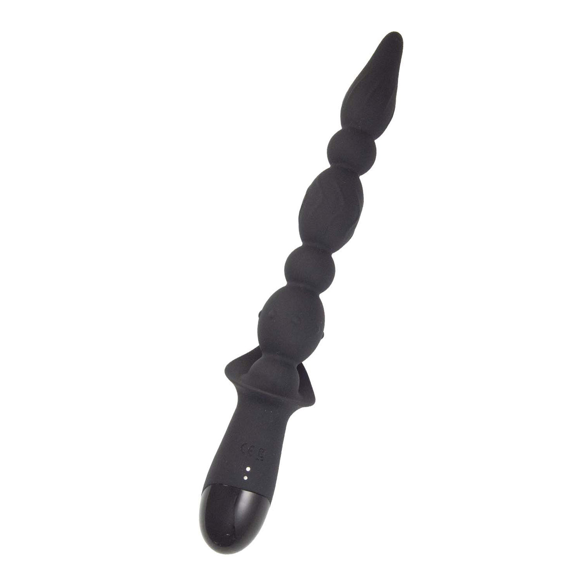 Nasstoys Vibrating Buttfuk Silicone Anal Wand Black with tapered, beaded design for anal stimulation.