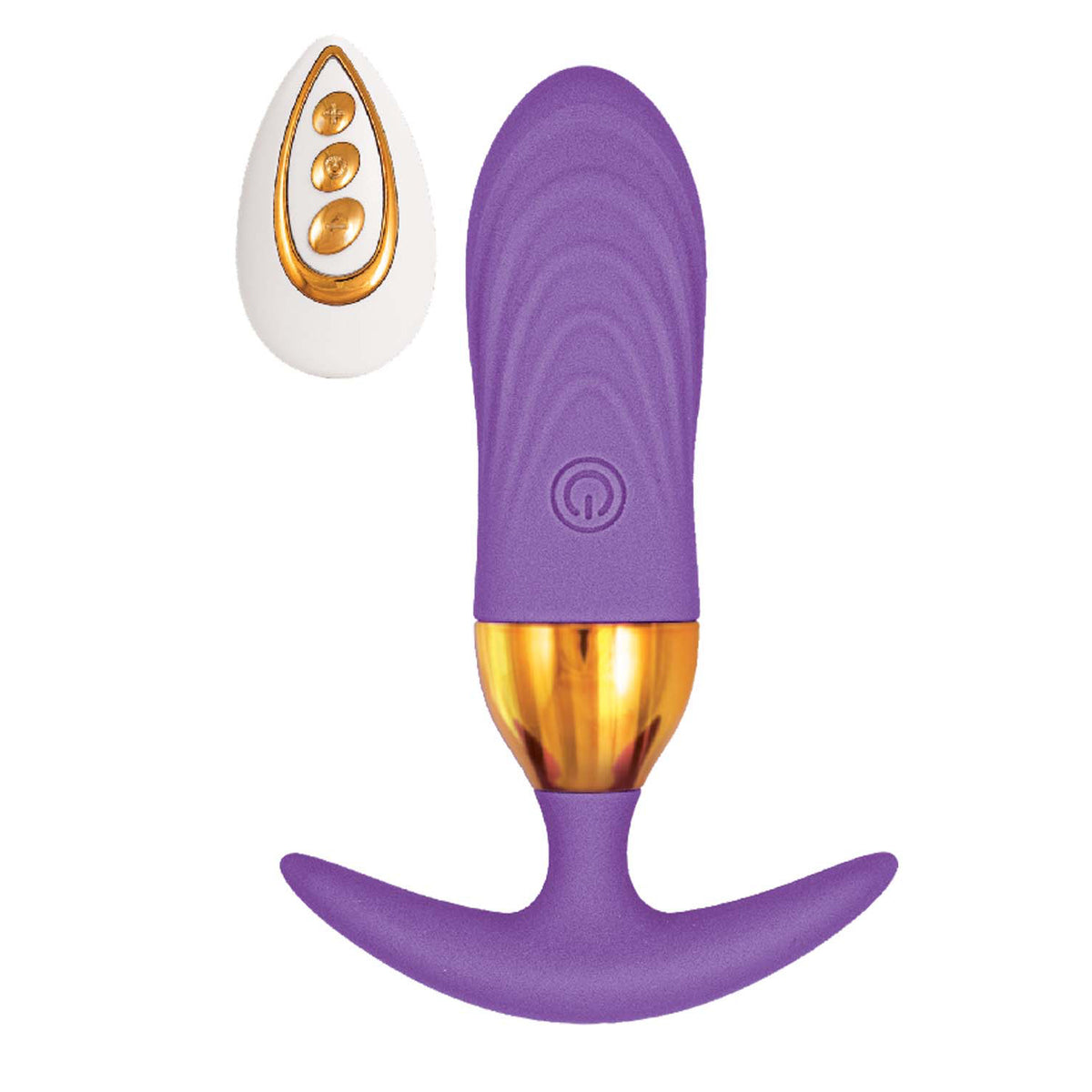 The Beat Magic Power Vibrating Anal Plug Purple with remote control for powerful vibrations.