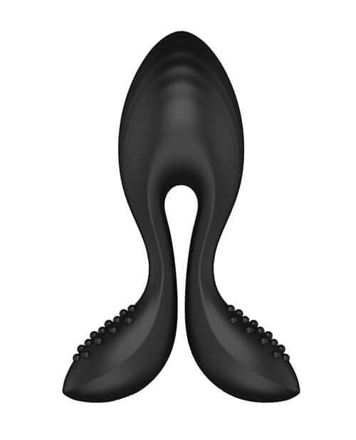 Nexus Bendz Vibrating Butt Plug Large Black showcasing a sleek design with bendable arms and textured surface.