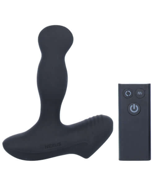 Nexus Revo Slim Rotating Prostate Massager Black with remote control for enhanced pleasure.